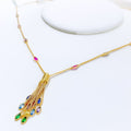 Colorful CZ Tassel Necklace