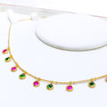 Versatile Hanging CZ 22k Gold Necklace