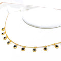 Tasteful Round Black 22k Gold CZ Necklace