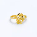 Petite Curved Floral Ring