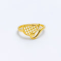 Geometric Leaf 22k Gold Ring
