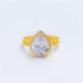 decorative-cz-pear-gold-ring