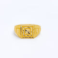 Reflective Faceted Men's 22k Gold Ring