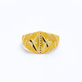 Upscale Star Accented Men's 22k Gold Ring