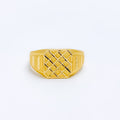 Timeless Geometric 22k Gold Square Ring