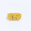 Exclusive Etched 22k Gold Men's Ring