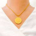 Exclusive Flower Gold Coin Pendant