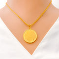 Exclusive Flower Gold Coin Pendant