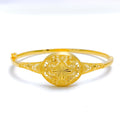 Intricate Netted Oval 22k Gold Bangle Bracelet