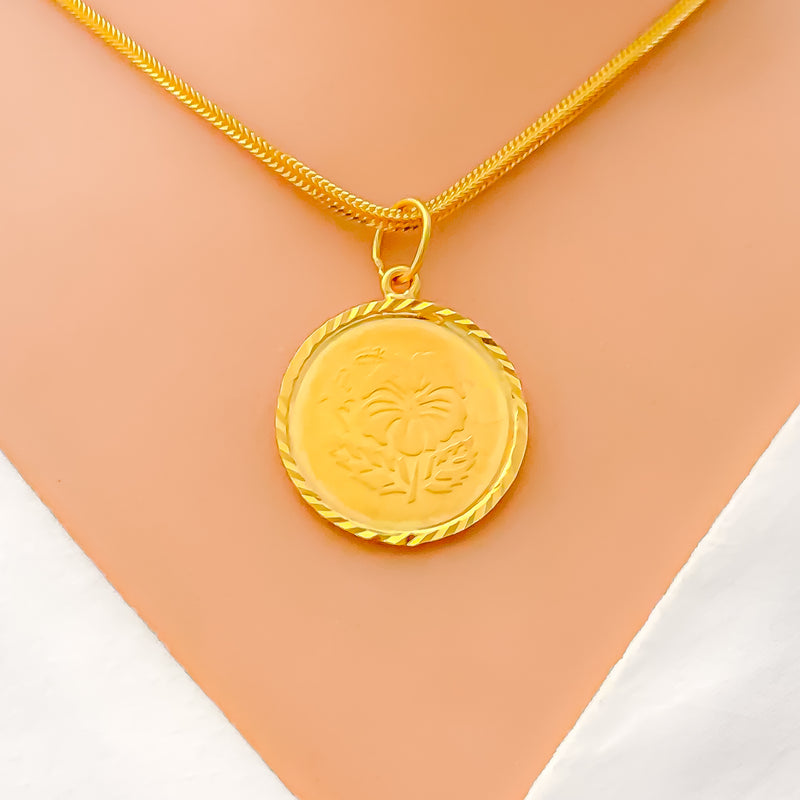 Extravagant Striped Coin Pendant