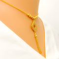 Sleek Mesh Tassel 22k Gold Necklace Set