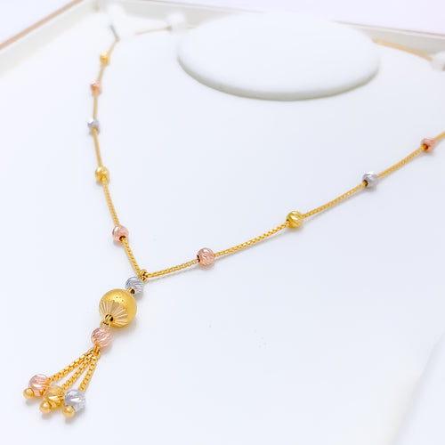 Beautiful Three-Tone Ball Necklace