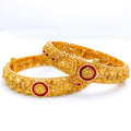 Extravagant Oxidized 22k Gold Lakshmi Bangles