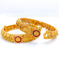 Extravagant Oxidized 22k Gold Lakshmi Bangles