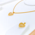 Wired Heart 22k Gold Pendant Set