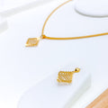 Posh Square 22k Gold Pendant Set