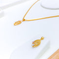 Vibrant Marquise Drop 22k Gold Pendant Set