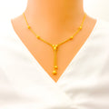 Delicate Satin Finish Orb Necklace Set