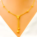 Delicate Satin Finish Orb Necklace Set