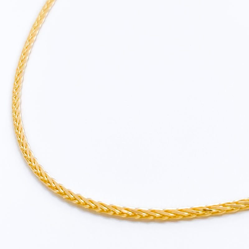 Extra Thin Wheat 22k Gold Chain