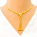 Lavish Dangling Heart Necklace Set