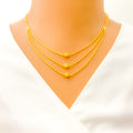 Smooth Finish Three Chain Necklace Set