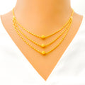 Smooth Finish Three Chain Necklace Set
