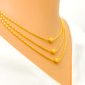 Smooth Finish Three Chain Necklace Set