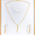 22k-gold-Delicate Satin Finish Orb Necklace Set