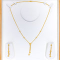 22k-gold-Delicate Satin Finish Orb Necklace Set