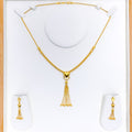 22k-gold-Lavish Dangling Heart Necklace Set