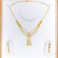22k-gold-Dangling Heart Multi Chain Necklace Set