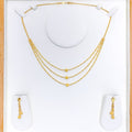 22k-gold-Dressy Delicate Triple Orb Necklace Set