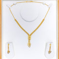 22k-gold-Charming Hanging Heart Necklace Set