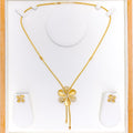 Alternating Satin Finish Floral Necklace Set