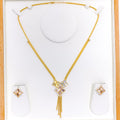 Timeless Triple Flower 22k Gold Necklace Set
