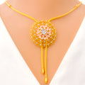 22k-gold-Sophisticated Contemporary Floral Necklace Set