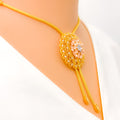 22k-gold-Sophisticated Contemporary Floral Necklace Set