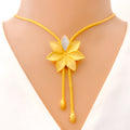 22k-gold-Evergreen Flower Dangling Necklace Set