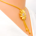 22k-gold-Bold Blooming Sun Flower Necklace Set