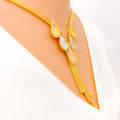 22k-gold-Shimmering Paisley Drop Necklace Set