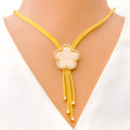 22k-gold-Lovely Rose Gold Flower Necklace Set