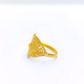 Charming Beaded Flower 22k Gold Ring