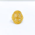 Classic Floral Oval 22k Gold Ring