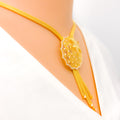 22k-gold-reflective-striped-flower-cz-necklace-set