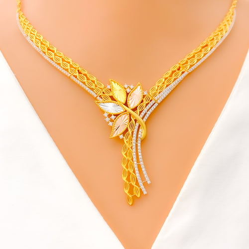 22k-gold-sparkling-leaf-cz-necklace-set