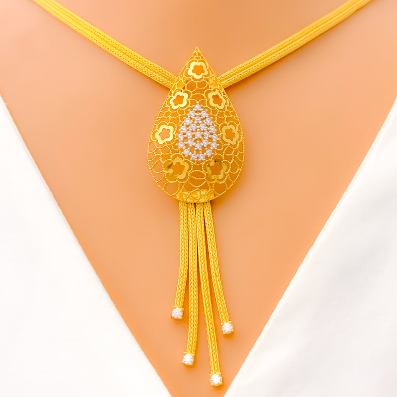 22k-gold-dazzling-drop-cz-necklace-set