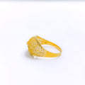 Jazzy Striped Gold 22k Gold Ring