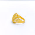 Opulent Diagonal Leaf Ring