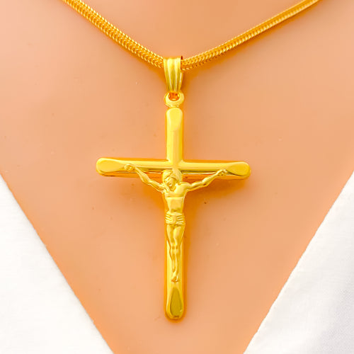 22k-gold-Bright Cross Pendant